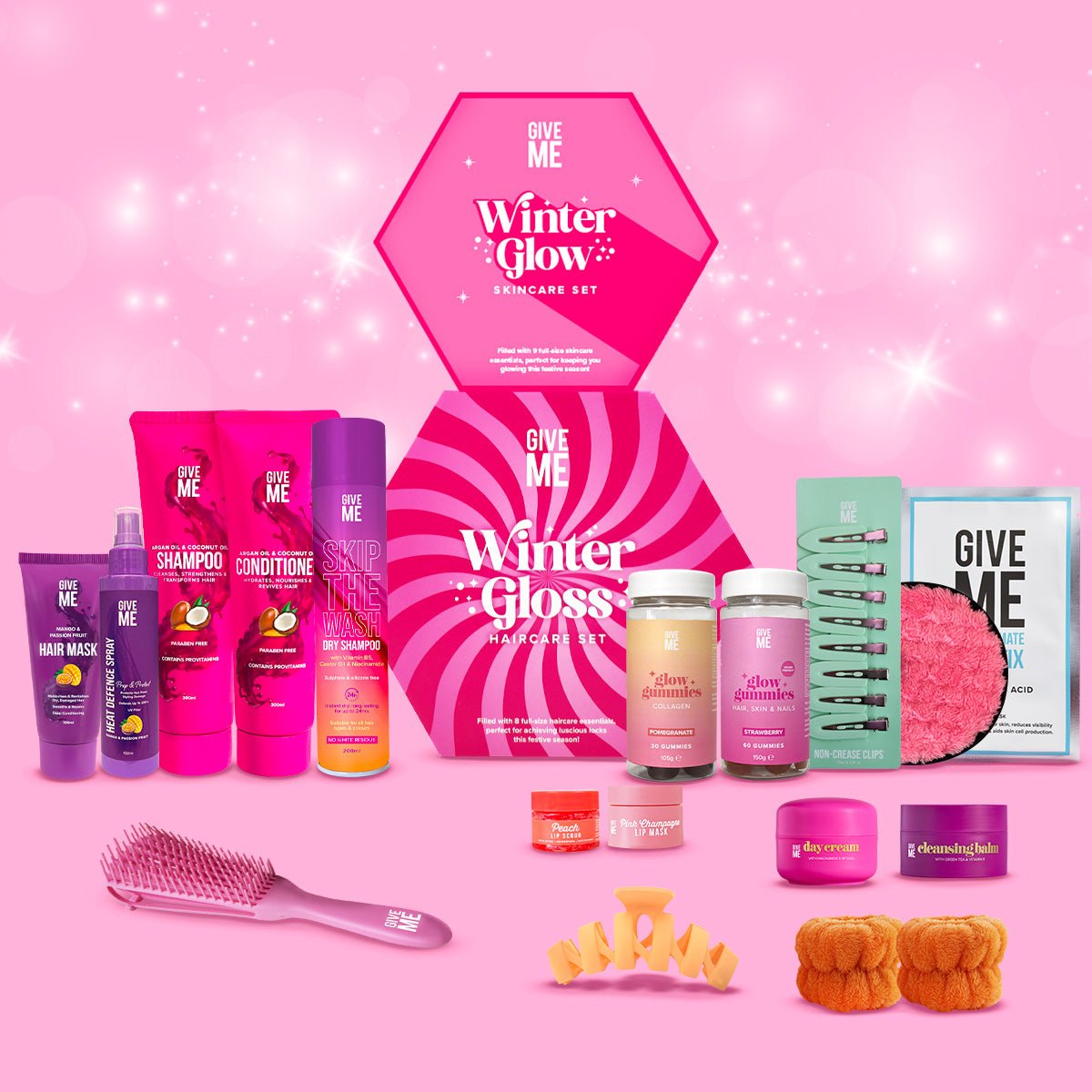 The Hexagon Hair & Skin Gift Set Stack - Give Me Cosmetics